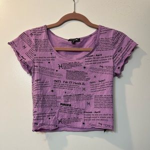 Dolls Kill - Horoscopez Lilac/Black Crop Top - Pisces